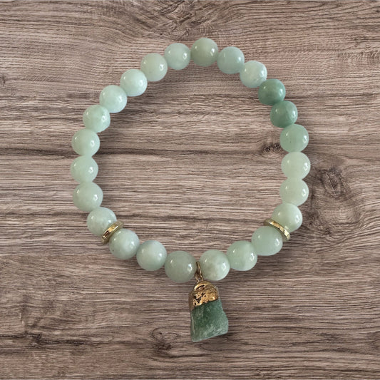 Dyed Quartz with Agate Charm