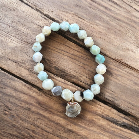 Amazonite with Agate Charm