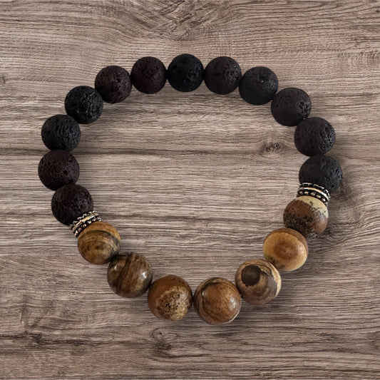 Jasper with Lava Stone