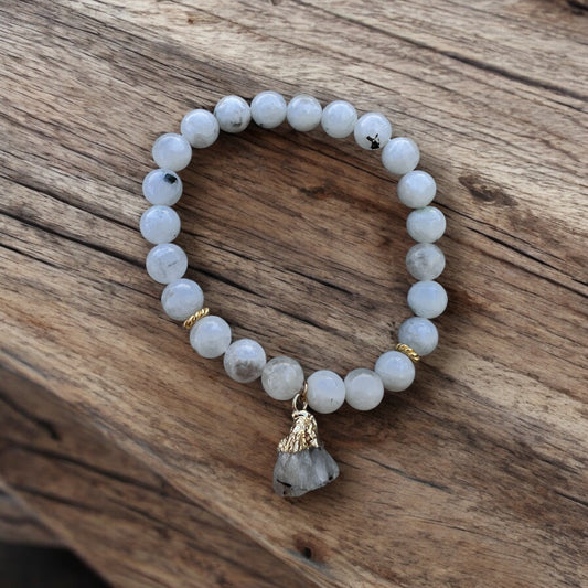 Moonstone with Agate Charm