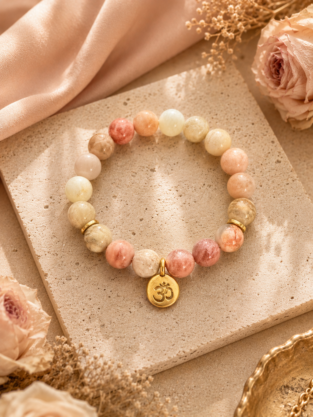 Sunstone with Hamsa charm